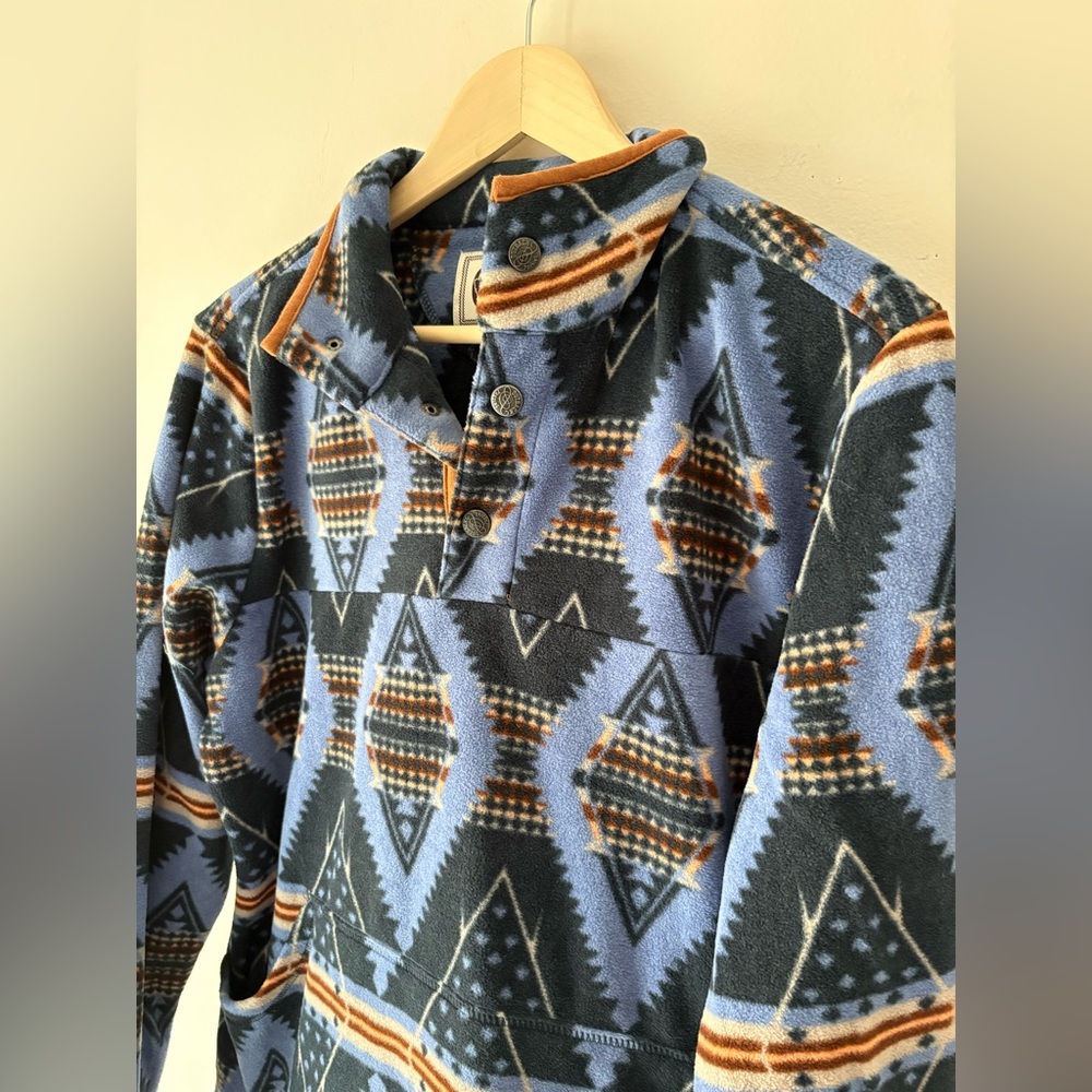 Outback Trading Company Aztec Fleece Snap Pullover Jacket Large - Picture 2 of 4
